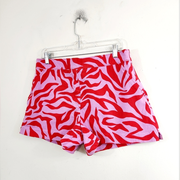 Spanx On-the-Go Printed Shorts colorful zebra animal print pink and red - Picture 2 of 6